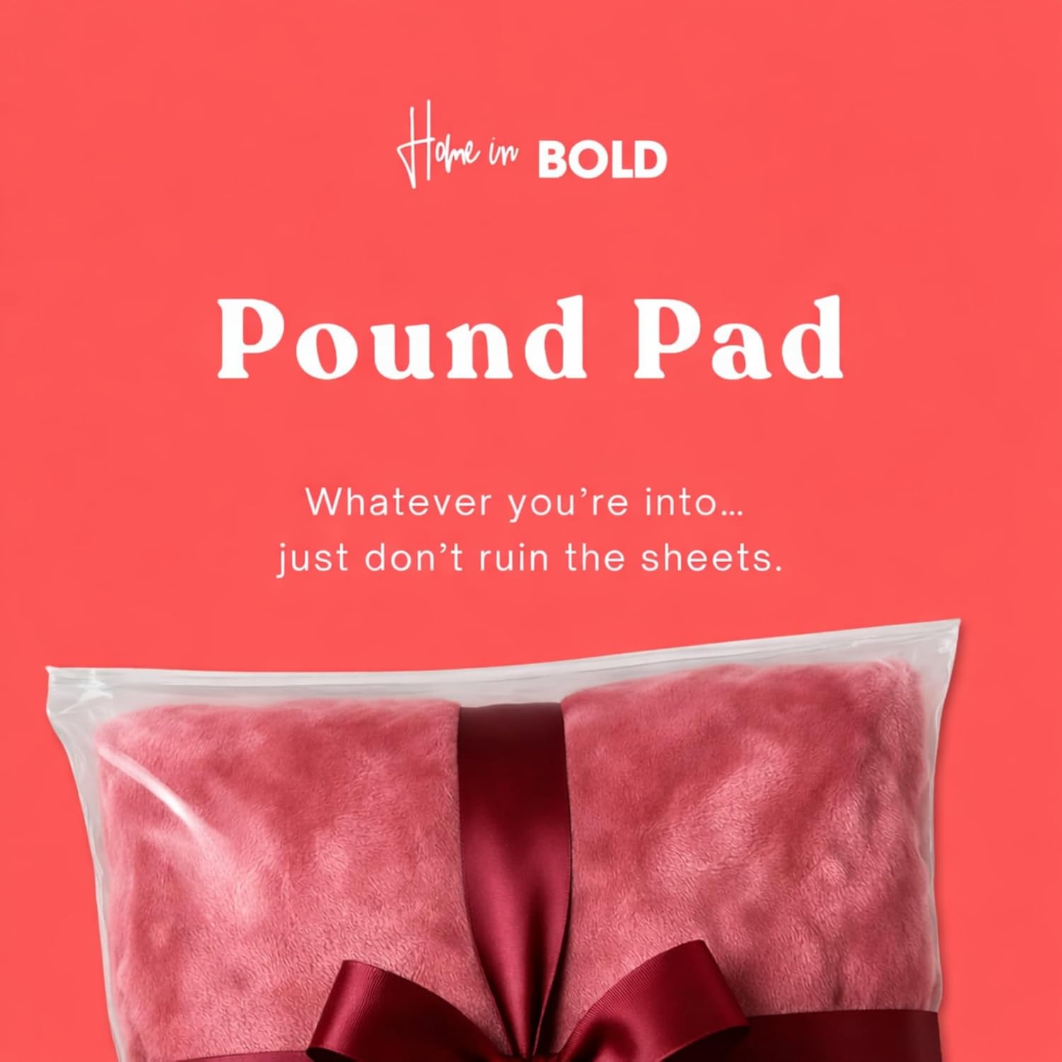 POUND PAD PINK - Sex Sheets Waterproof Queen L Sex Blanket to Protect Bed Washable (80x90” L) MyHomeinBold