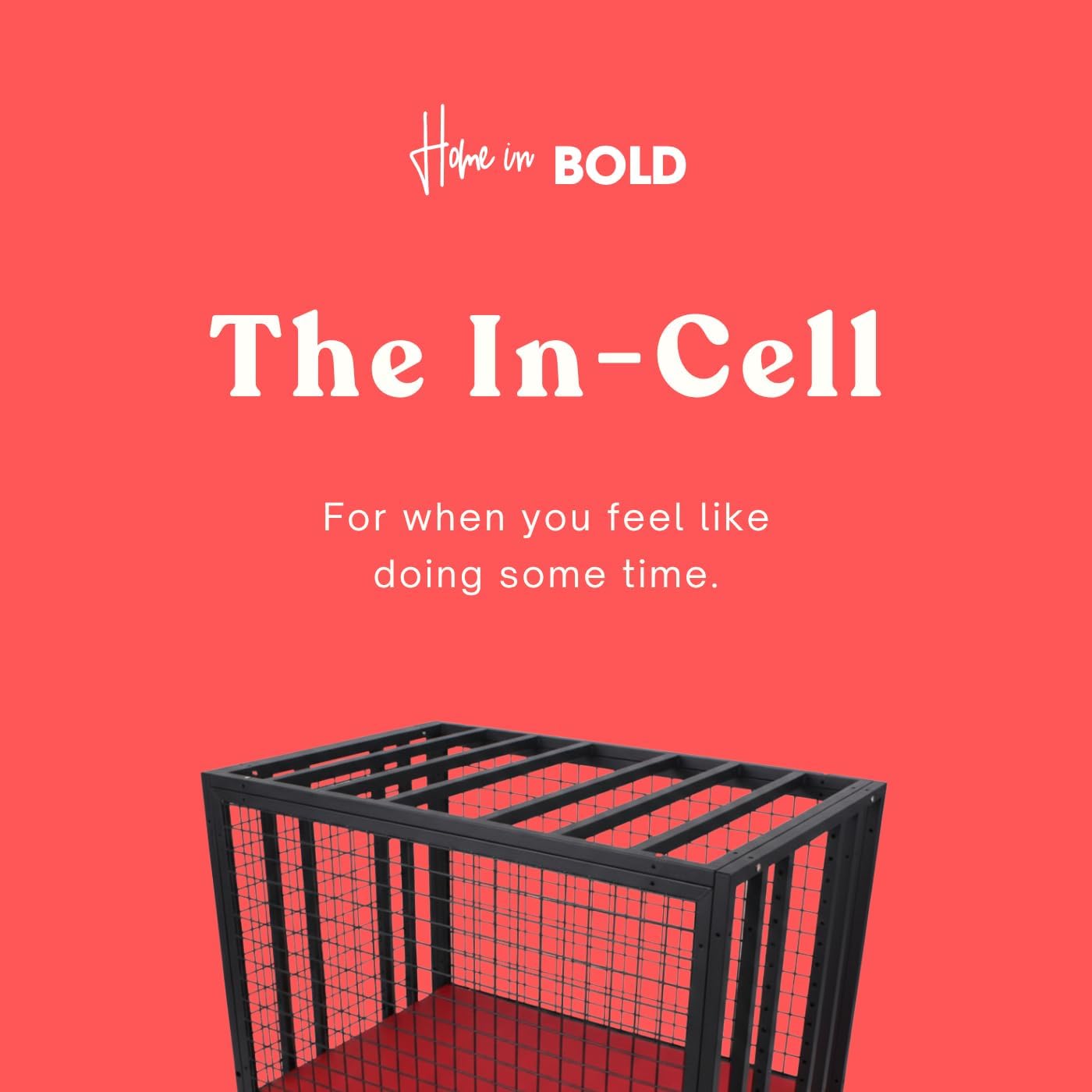 The in-Cell (Home in Bold)-Luxury Sex Cage on Wheels with Lock-Heavy-Duty Bondage Cage with Wheels & Velvet Base