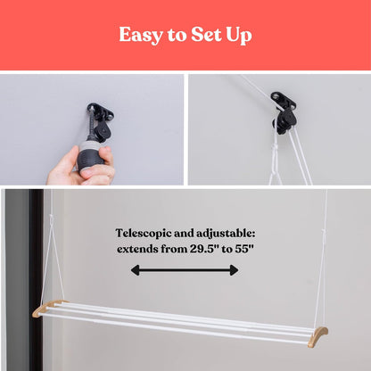 Ceiling Mounted Drying Racks for Laundry-Space-Saving Ceiling Clothes Drying Rack-Pulley Drying Rack