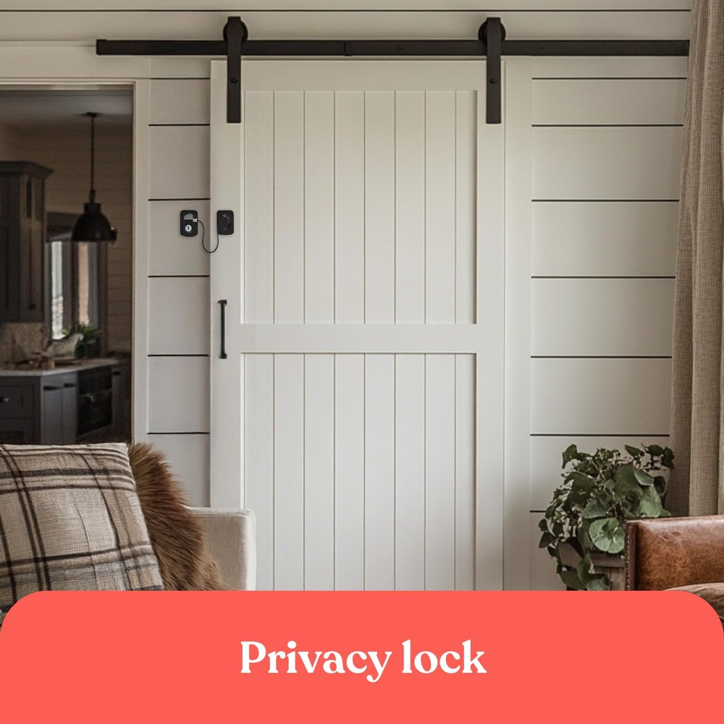 Sliding Barn Door Lock with Key Exterior - Contemporary Entrance Barn Door Key Lock