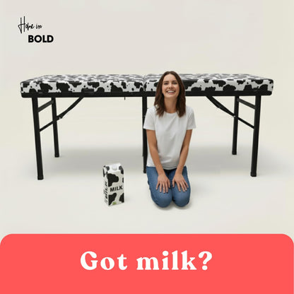 Milking Table with Big Glory Hole-Massage Table with Hole for Men-UNOBSTRUCTED Access (Cow Pattern)