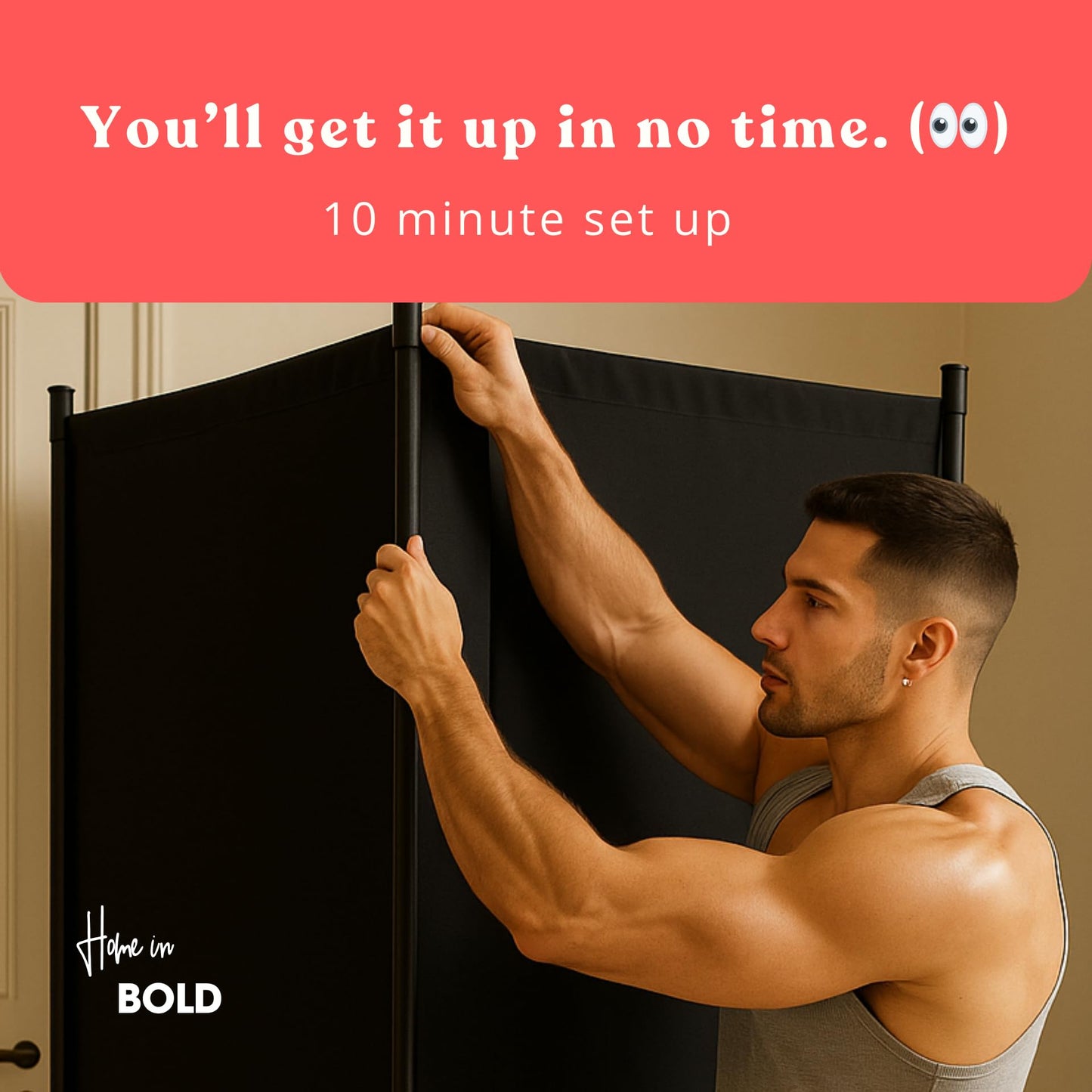 Freestanding Glory Hole Wall-Portable High-End Gloryhole Kit with Durable Metal Frame, Curtain or Box Setup