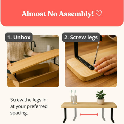 Over The Sink Shelf for Tall Faucet - Space-Saving Bathroom Over Faucet Kitchen Narrow Counter Over Sink Organizer, 30” L 6.25” W 9.25” H