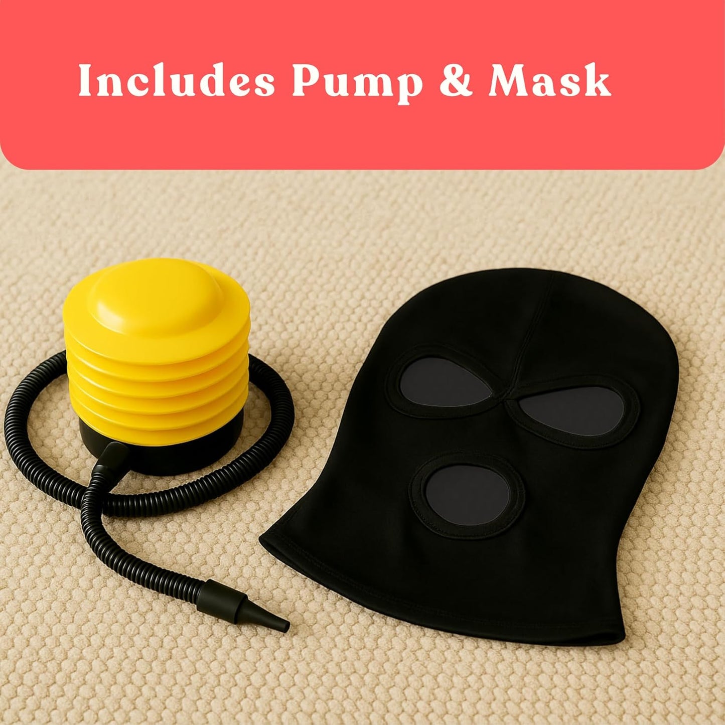 Inflatable Sex Chair with Restraints & MASK Bondage-Adults Blow Up Sex Seat or Sex Couch