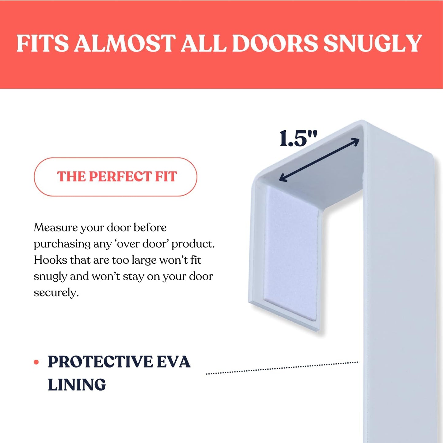 Extra Large 20" Over-The-Door Mirror Hanger Set (Extra Wide)-Door Brackets Hanger Hooks Set 2 XL (White)
