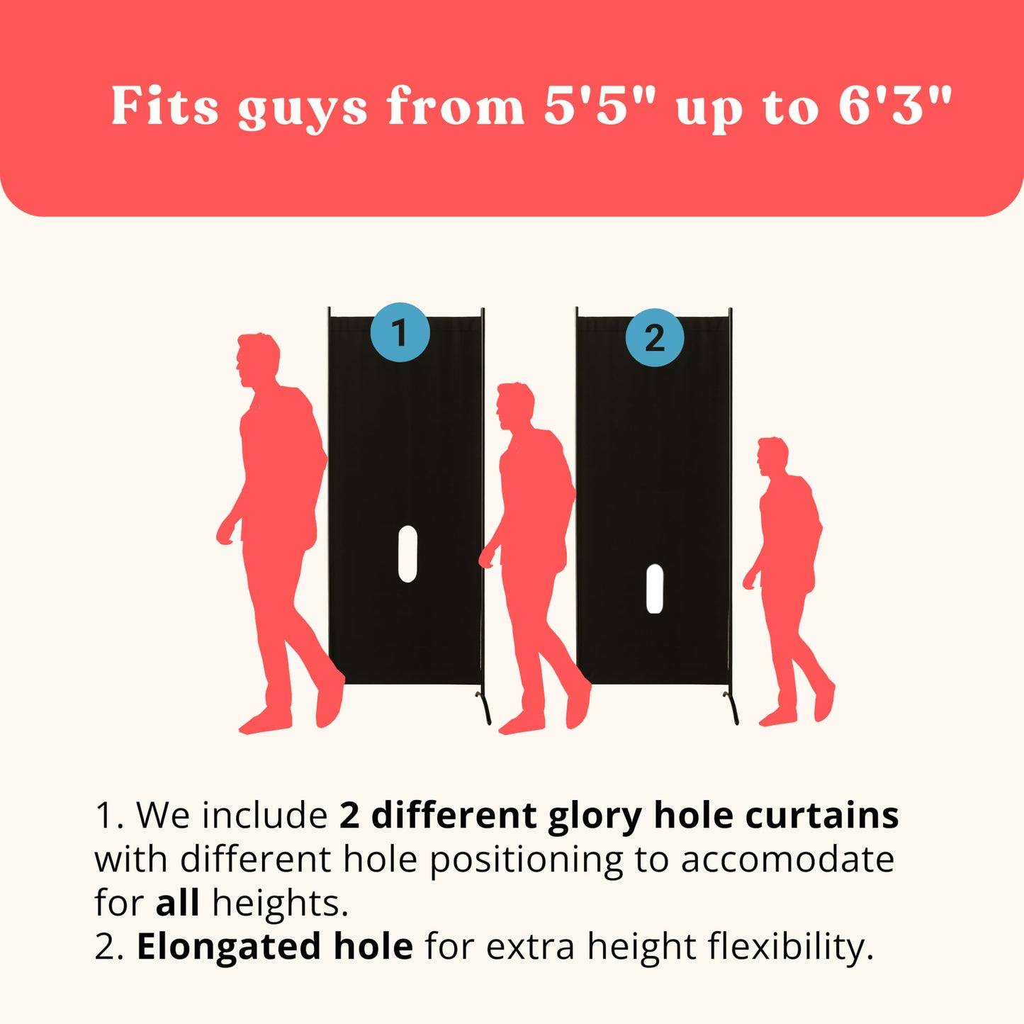 Freestanding Glory Hole Wall-Portable High-End Gloryhole Kit with Durable Metal Frame, Curtain or Box Setup