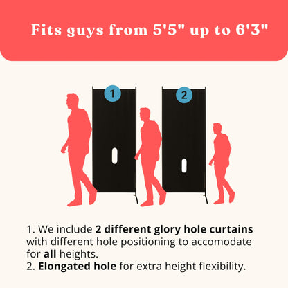 Freestanding Glory Hole Wall-Portable High-End Gloryhole Kit with Durable Metal Frame, Curtain or Box Setup