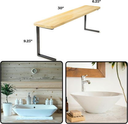 Over The Sink Shelf for Tall Faucet - Space-Saving Bathroom Over Faucet Organizer, 30” L 6.25” W 9.25” H [Waterproof]