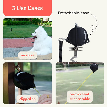 Heavy-Duty Retractable Dog Tie Out Cable-The Ultimate Dog Line for Outside