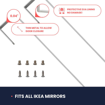 The-Door Mirror Hanger-Adjustable 14.5" Over-the-Door Mirror Hooks-2 Mirror Brackets,1.5'' Door Depth (White)