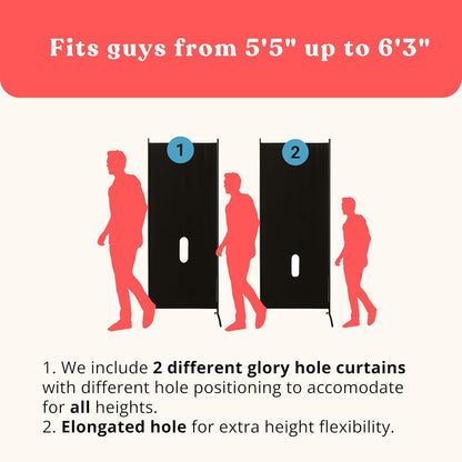 Freestanding Glory Hole Curtain Wall-No Drill Portable High-End Gloryhole Kit with Durable Metal Frame