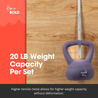 [Heavy Duty] 14.5" Over-The-Door Mirror Hanger Set (Extra Wide) with Any-Banging Adhesive + Suction Cup Pads and Inner Protective Padding