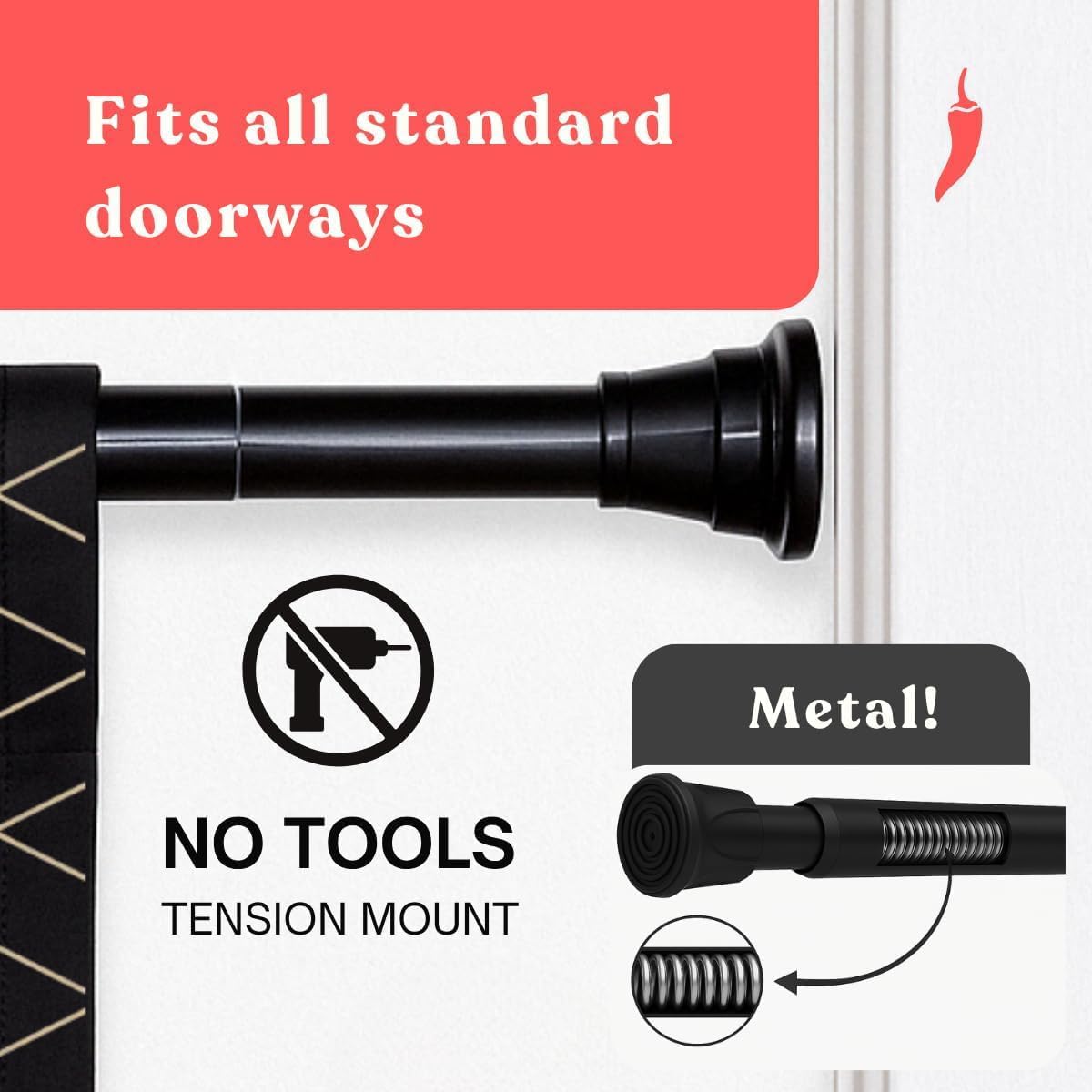 Portable Glory Hole Wall Kit Luxury Curtain Design & Carry CASE-Adjustable Tension Rod Mount for Doorways-Easy Setup in 1 Minute