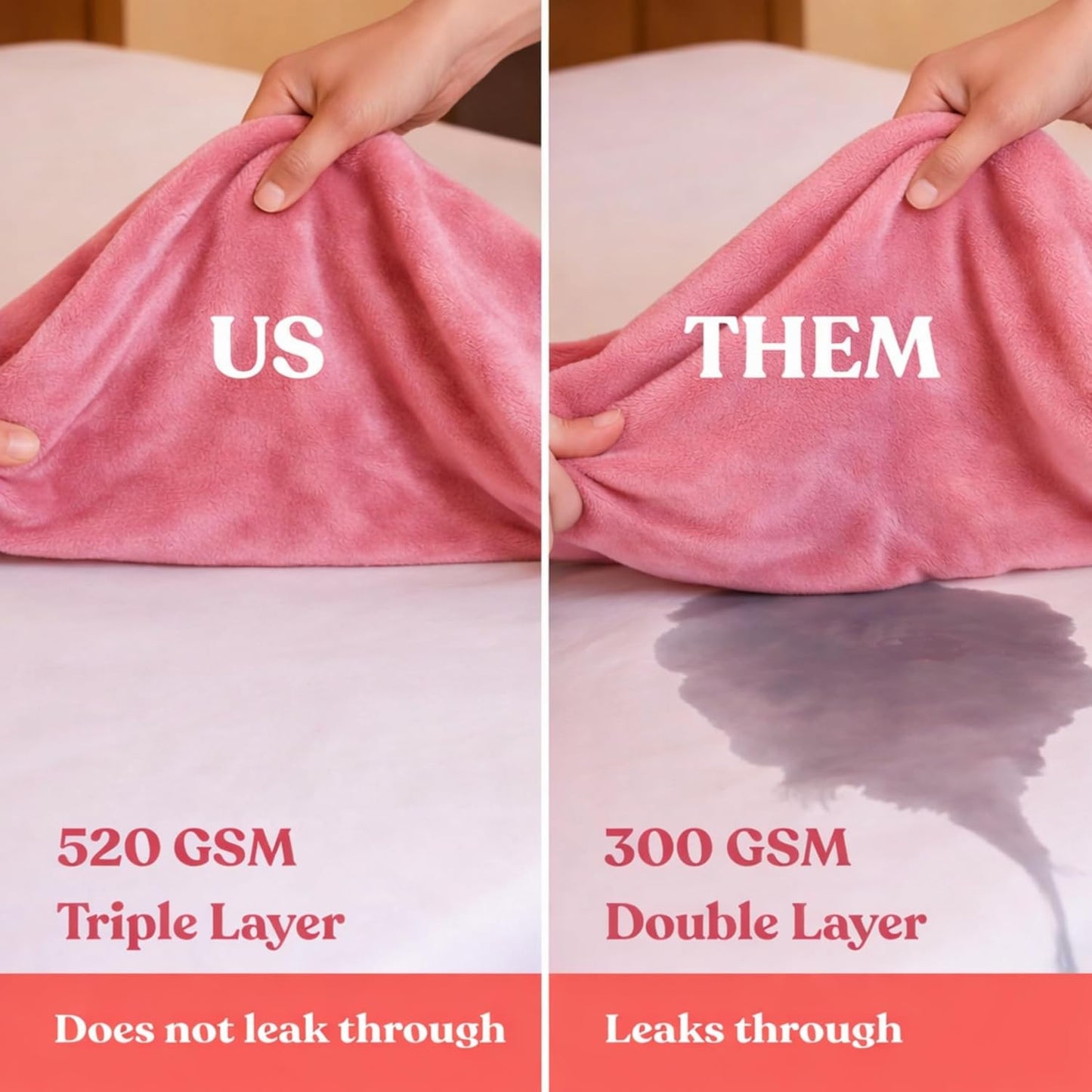 POUND PAD PINK - Sex Sheets Waterproof Queen L Sex Blanket to Protect Bed Washable (80x90” L) MyHomeinBold