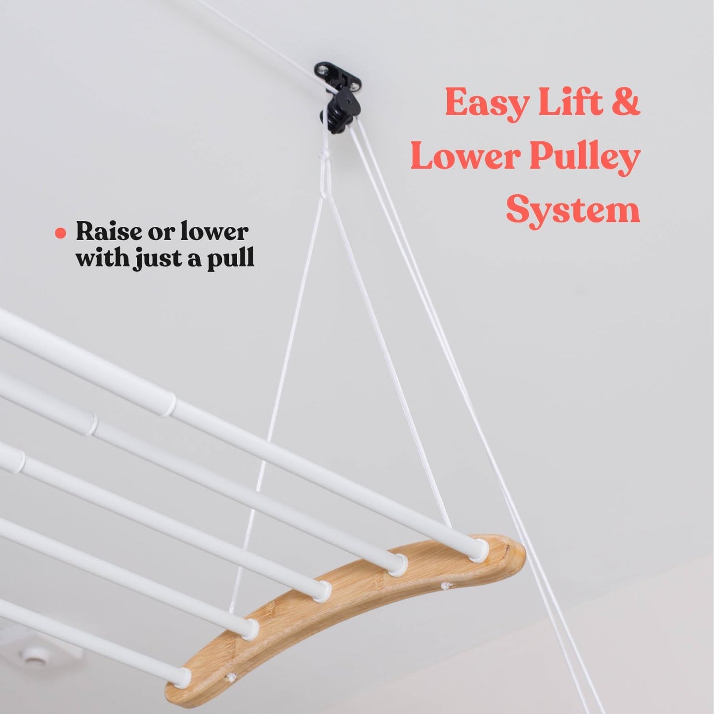 Ceiling Mounted Drying Racks for Laundry-Space-Saving Ceiling Clothes Drying Rack-Pulley Drying Rack