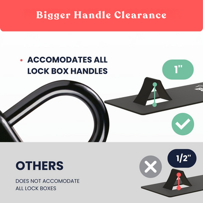 Extra Large Lock Box Door Mount Bracket-Over The Door Mounted Lockbox Bracket-Over The Door Lockbox Hook