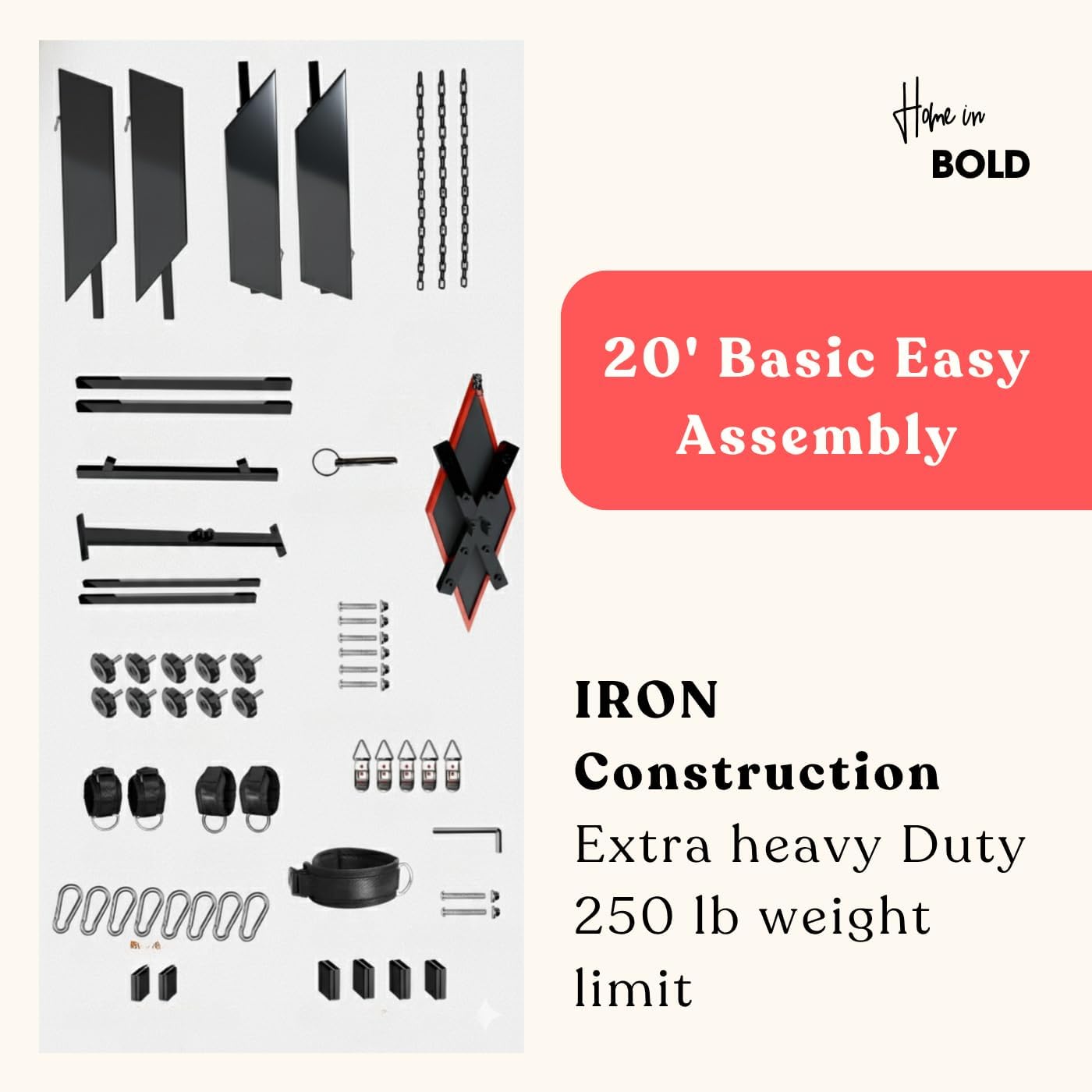 X-Position (Home in Bold)-St Andrews Cross Adult Furniture Furniture for Roleplay-Heavy-Duty Adjustable X Cross