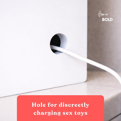 SEX TOYS BOX - Lockable Sex Storage Box with Code Lock (18.5 x 9.53 x 7.2 in) - Premium Wooden Sex Toy Lock Box (White) MyHomeinBold