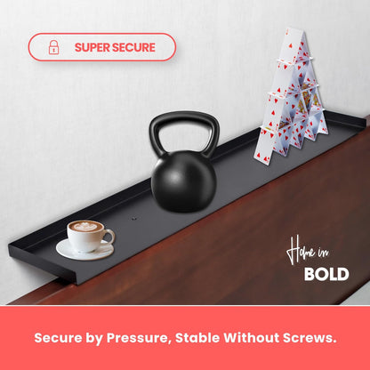 No-Screws Bed Headboard Shelf Attachment (Only for Straight headboards)-Metal Twin, King, Queen