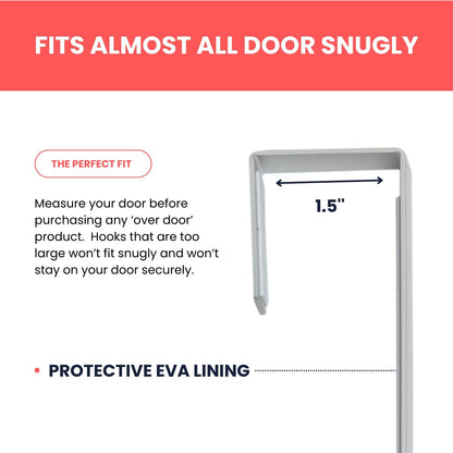 The-Door Mirror Hanger-Adjustable 14.5" Over-the-Door Mirror Hooks-2 Mirror Brackets,1.5'' Door Depth (White)