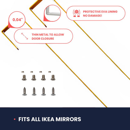 Gold Giant XL 20" Set of 2 Mirror Brackets Patent Pending Over-The-Door Mirror Hooks Hanger