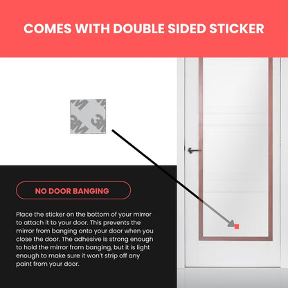 [Heavy Duty] 14.5" GOLD Over-The-Door Mirror Hanger Set (Extra Wide) with Any-Banging Adhesive + SUCTION cup pads and Inner Protective Padding