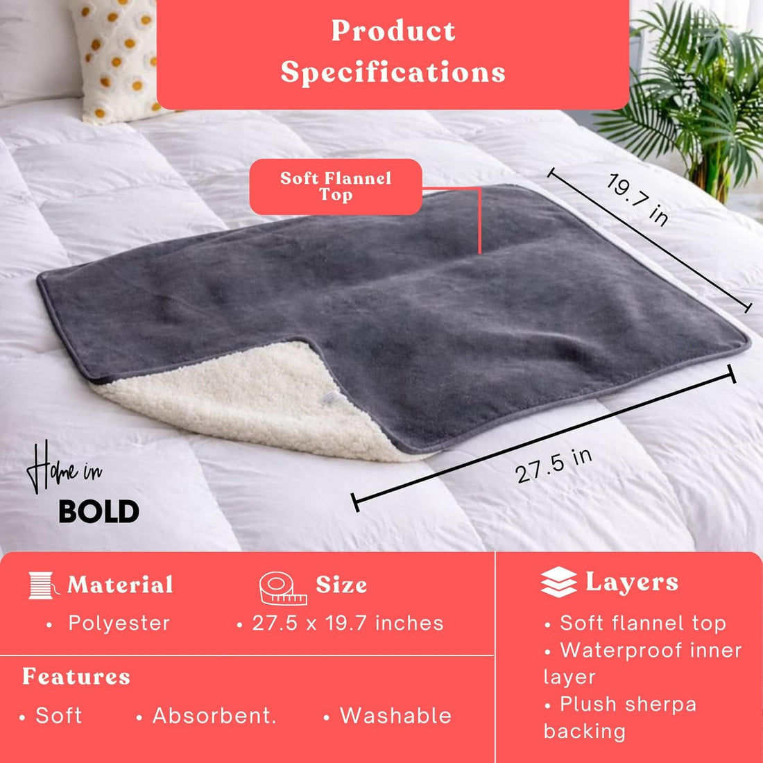 POUND PAD LITE - 2 Pack Sex Towels - Waterproof Towels for Intimacy with Overhang - Squirt Towel Alternative for Messy Fun MyHomeinBold