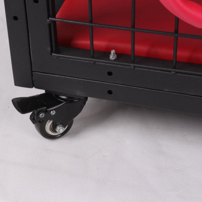 The in-Cell (Home in Bold)-Luxury Sex Cage on Wheels with Lock-Heavy-Duty Bondage Cage with Wheels & Velvet Base