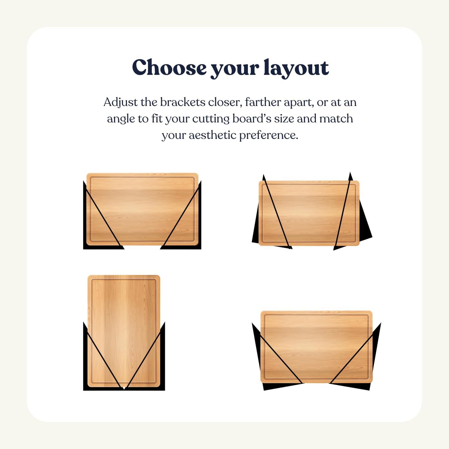 Under Cabinet Cutting Board Holder-2 Layer Metal Cutting Board Rack-Heavy Duty Vertical Horizontal Cutting Board