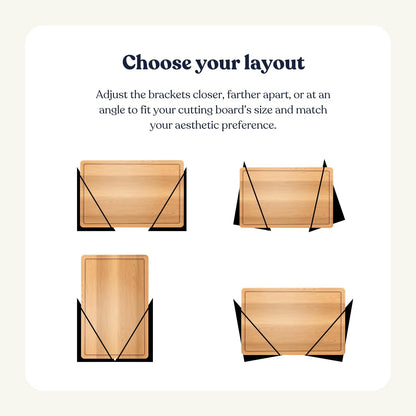 Under Cabinet Cutting Board Holder-2 Layer Metal Cutting Board Rack-Heavy Duty Vertical Horizontal Cutting Board