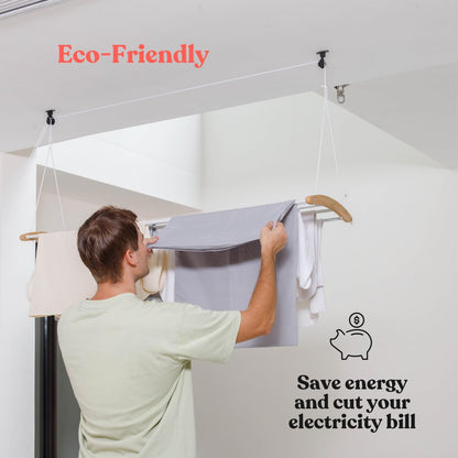 Ceiling Mounted Drying Racks for Laundry-Space-Saving Ceiling Clothes Drying Rack-Pulley Drying Rack