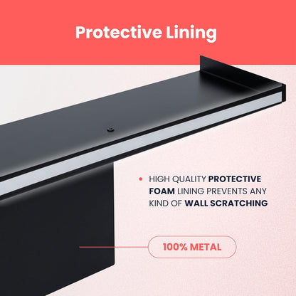 No-Screws Bed Headboard Shelf Attachment (Only for Straight headboards)-Metal Twin, King, Queen