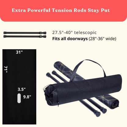 Portable Glory Hole Wall Kit Luxury Curtain Design & Carry CASE-Adjustable Tension Rod Mount for Doorways-Easy Setup in 1 Minute