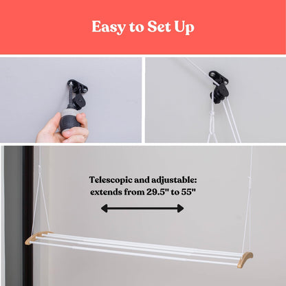 Ceiling Mounted Drying Racks for Laundry-Space-Saving Ceiling Clothes Drying Rack-Pulley Drying Rack