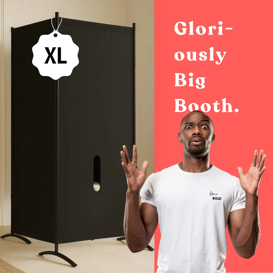GLORY BOOTH - Freestanding Glory Hole Wall - Portable High-End Gloryhole Kit with Durable Metal Frame Home in Bold
