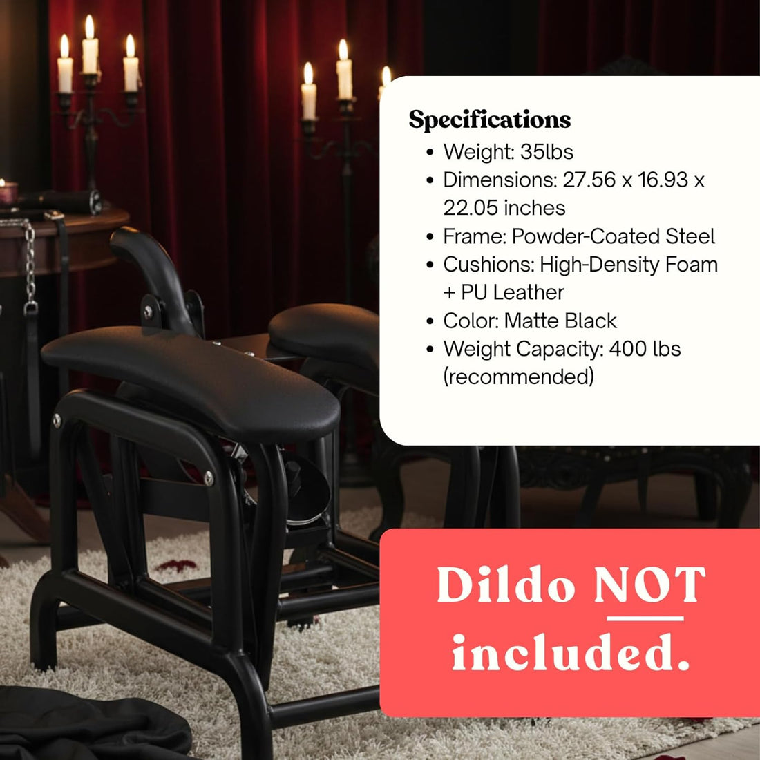 ROCKSTAR - Adult Rocking Chair - Get Cocky with a Dildo Chair Built for Rocking Chair Sex - Handle-Controlled Motion MyHomeinBold