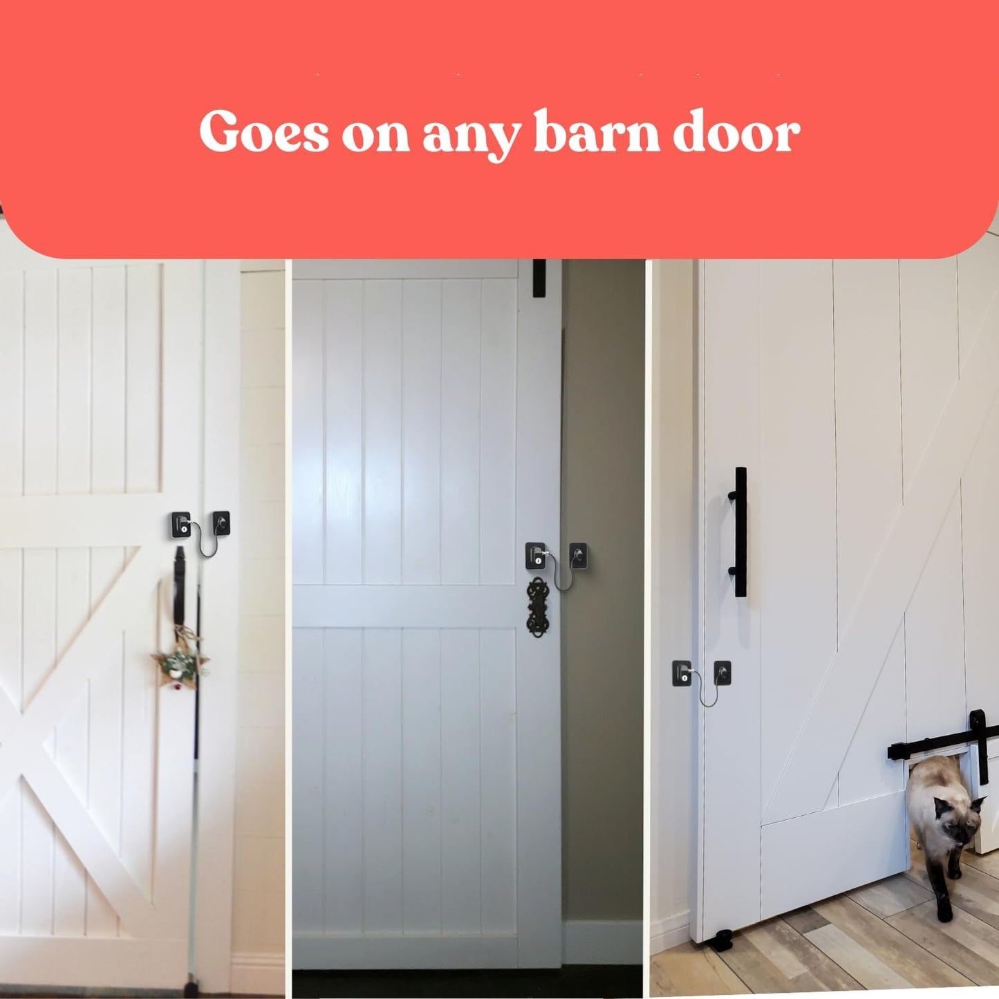 Sliding Barn Door Lock with Key Exterior - Contemporary Entrance Barn Door Key Lock