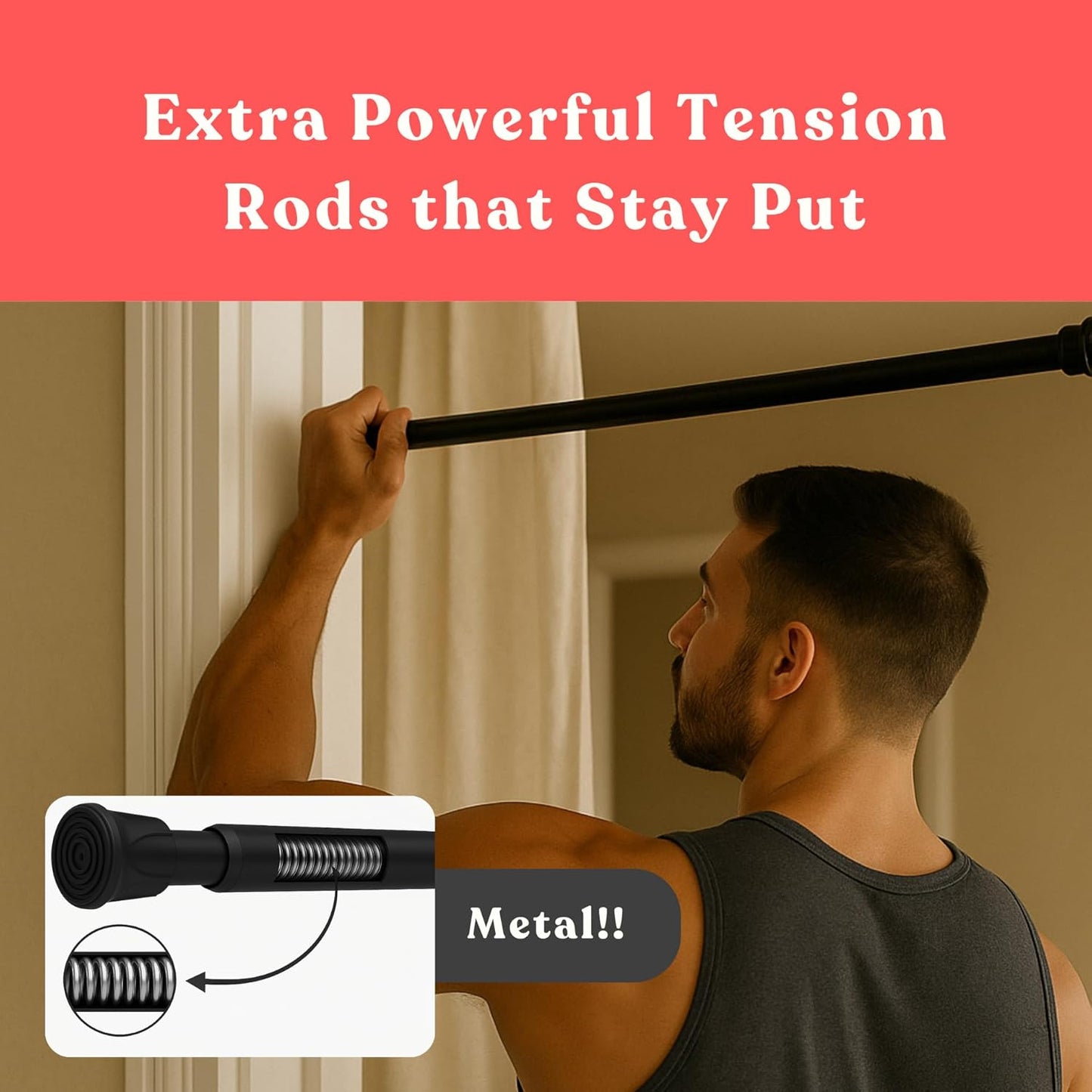 Glory Hole Wall-Gloryhole Kit Doorway- Portable Glory Hole Curtain Kit-Mounts in 1 Minute-Fits Most Doorways 28-32’’