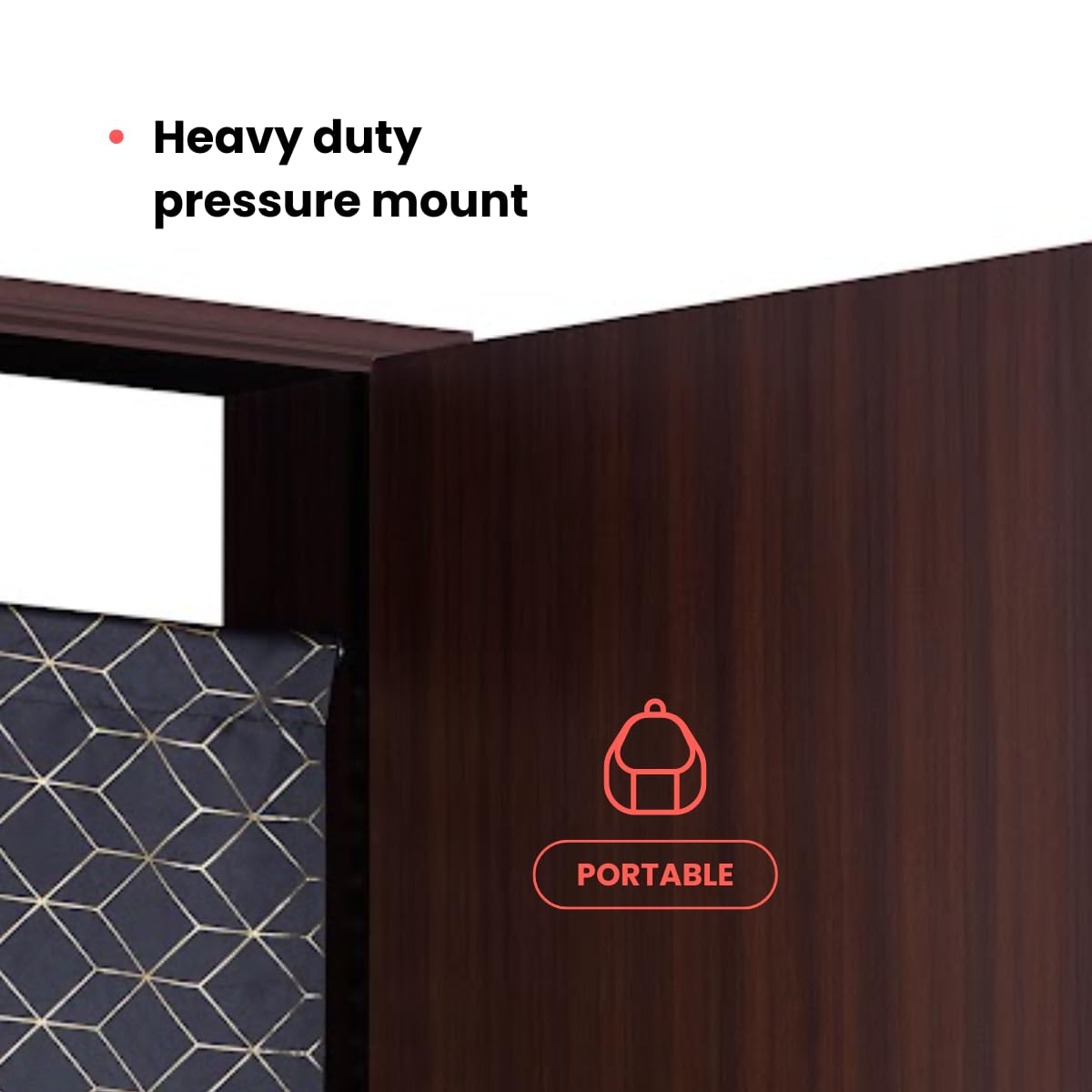 Portable Glory Hole Wall Kit Luxury Curtain Design & Carry CASE-Adjustable Tension Rod Mount for Doorways-Easy Setup in 1 Minute