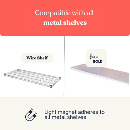 Magnetic Metal Shelf Divider Set (2 Pack) Soft Magnet Shelves Dividers for Closet (ONLY for Metal Shelves)