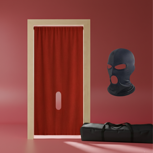Portable Glory Hole Wall Red Velvet-Gloryhole Kit Doorway-Portable Glory Hole Curtain (Red)