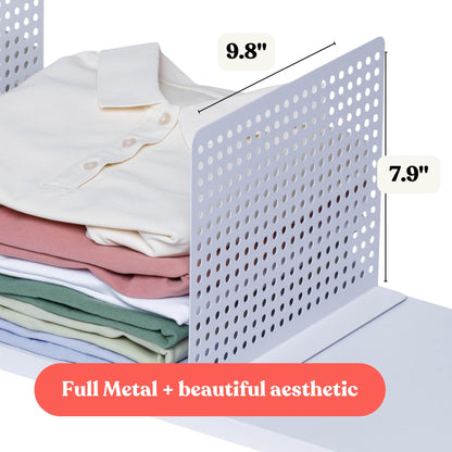 Magnetic Metal Shelf Divider Set (2 Pack) Soft Magnet Shelves Dividers for Closet (ONLY for Metal Shelves)