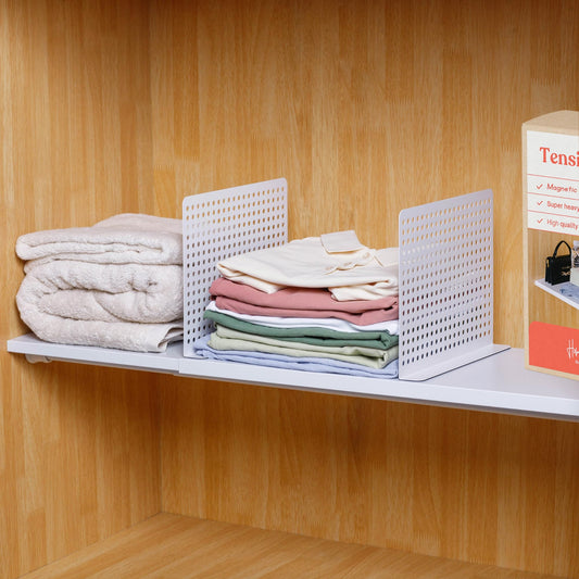Magnetic Metal Shelf Divider Set (2 Pack) Soft Magnet Shelves Dividers for Closet (ONLY for Metal Shelves)