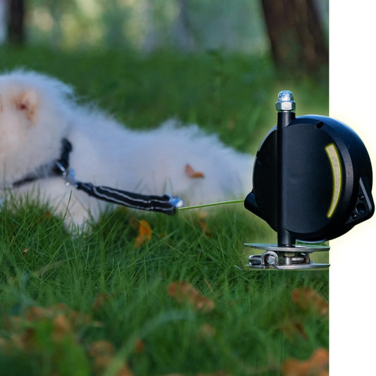 Heavy-Duty Retractable Dog Tie Out Cable-The Ultimate Dog Line for Outside