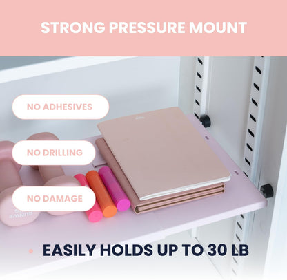 Adjustable Locker Organizer | METAL Locker Shelf - (PATENT PENDING) PINK