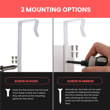Over-The-Door Hooks 14.5-inch (Heavy Duty) Metal for Thick Doors 1.6''-1.8'' (WHITE)