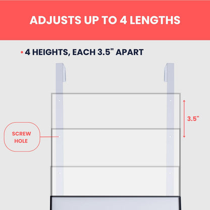 Over The Door Whiteboard-Adjustable 4 Heights Dry Erase Board for Door with Eraser, Magnet, 2 Markers & 2 Hooks