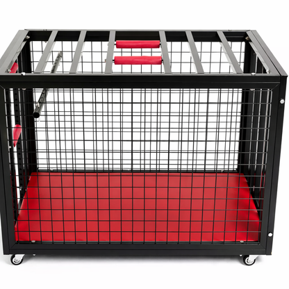BDSM Sex Cage on Wheels with Lock-Heavy-Duty Bondage Cage with Wheels & Velvet Base