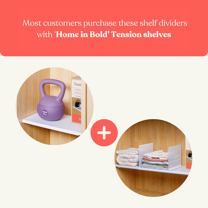 Magnetic Metal Shelf Divider Set (2 Pack) Soft Magnet Shelves Dividers for Closet (ONLY for Metal Shelves)