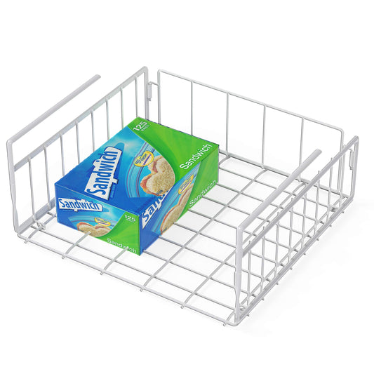 Undershelf Storage Basket-Under Shelf Wire Basket Household Metal-Under Shelf Hanging Storage Bin Basket Slides